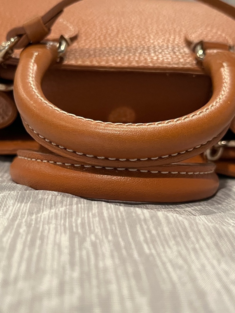 Dooney & Bourke Caramel Brown Pebbled Leather Satchel - Picture 14 of 16